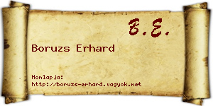 Boruzs Erhard névjegykártya